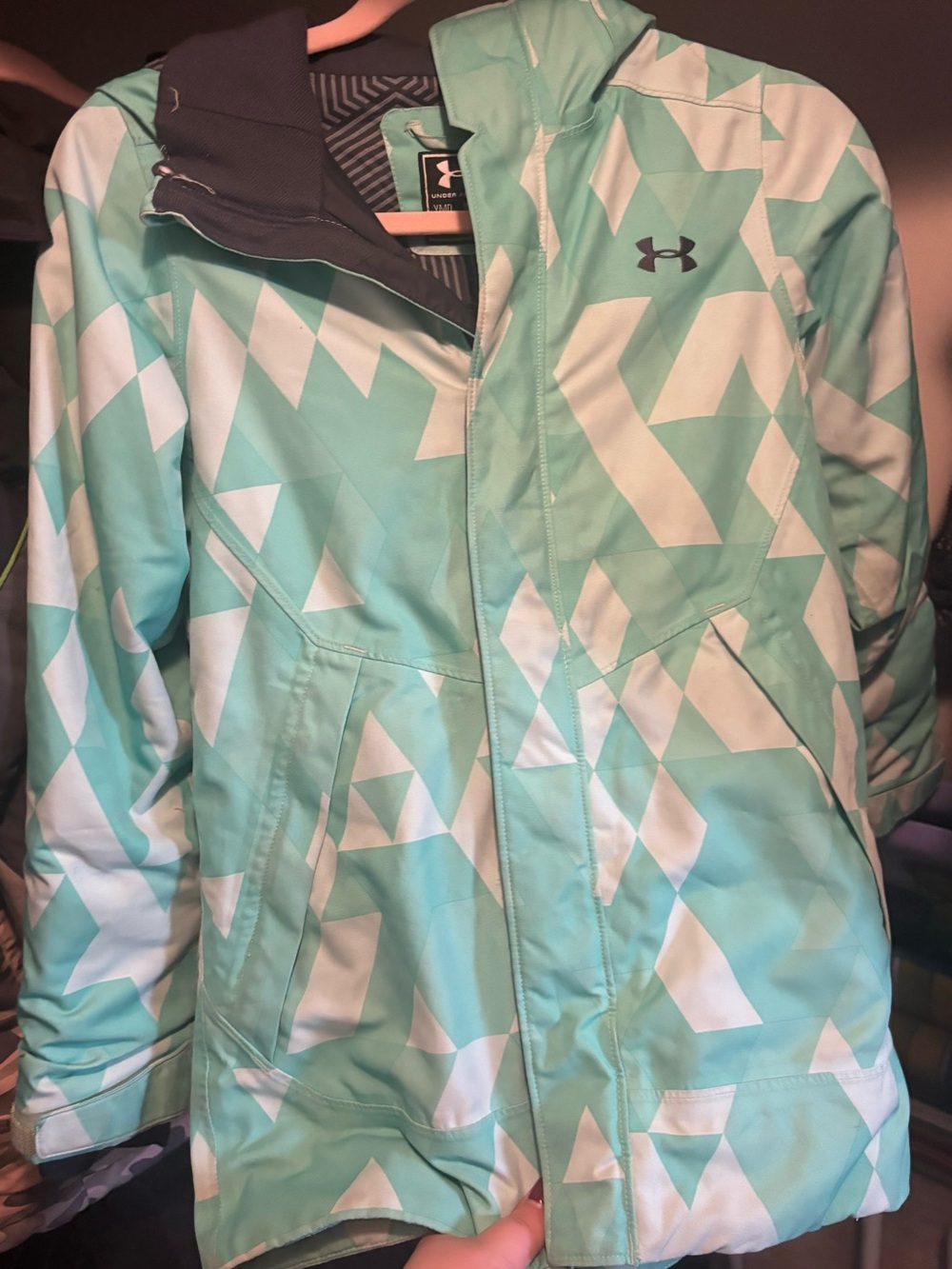 Under Armour Mint Green & Whire Striped Jacket & Ski Pants
